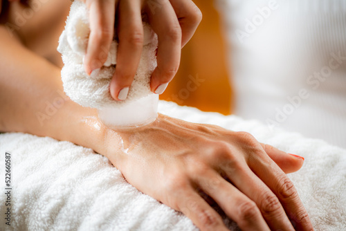 Wrist Cryotherapy Ice Massage.
