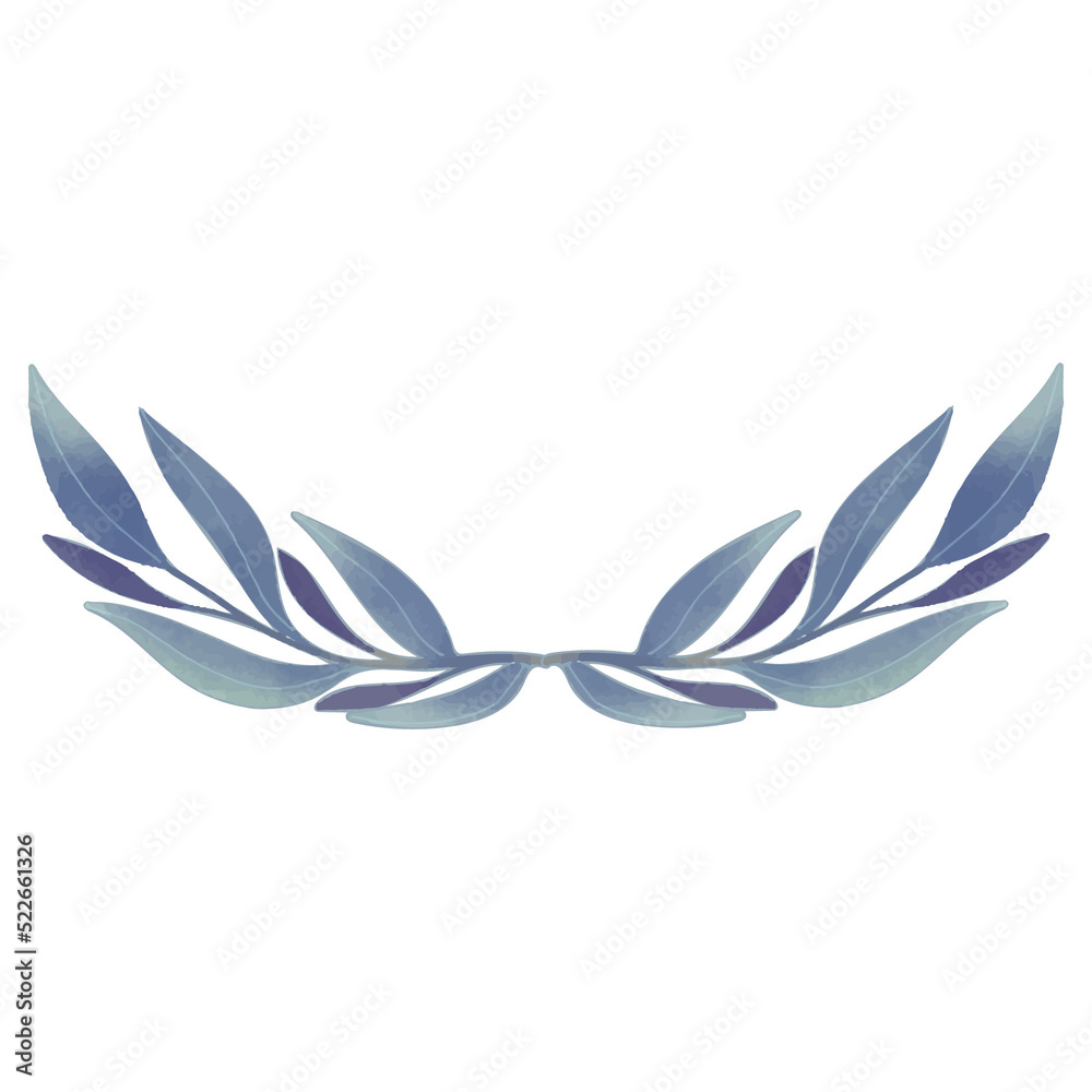 Watercolor Leaf Frame, Green leaves clipart.
