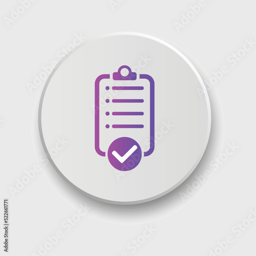 checklist icon gradient color with button. Vector illustration. 