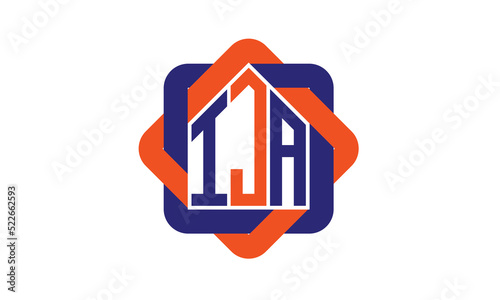 IJA three letter real estate logo with home icon logo design vector template | construction logo | housing logo | engineering logo | initial letter logo | minimalist logo | property logo | photo