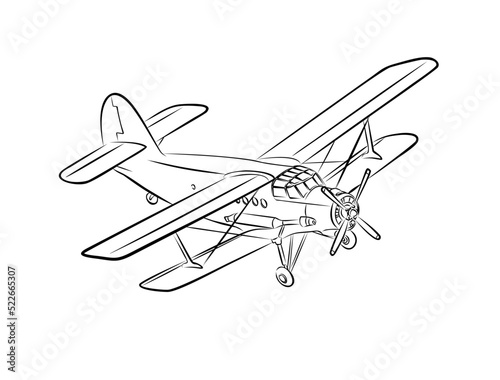 The Sketch of a passenger airliner.