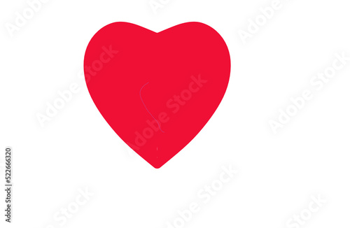 red heart isolated on white
