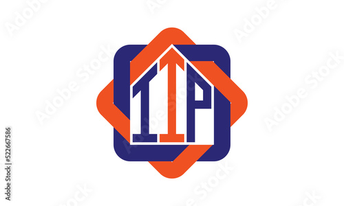 IIP three letter real estate logo with home icon logo design vector template | construction logo | housing logo | engineering logo | initial letter logo | minimalist logo | property logo |