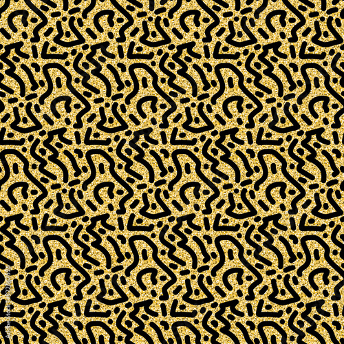 Golden hand drawn textured background, seamless pattern shimmer shiny background for design
