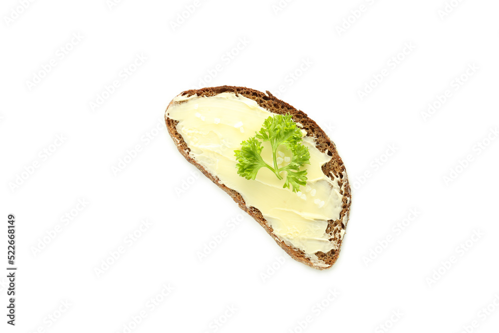 Sandwich with butter isolated on white background Sandwich with butter isolated on white background