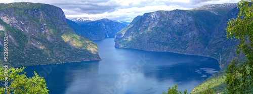 Fototapeta Naklejka Na Ścianę i Meble -  Norway beautiful fjord bay extra wide panorama