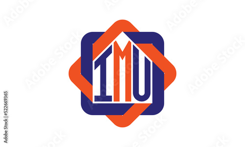 IMU three letter real estate logo with home icon logo design vector template | construction logo | housing logo | engineering logo | initial letter logo | minimalist logo | property logo | photo