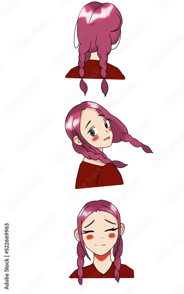 beautiful cute anime girl turns and shows that she is glad to see beautiful cute anime girl turns and shows that she is glad to see