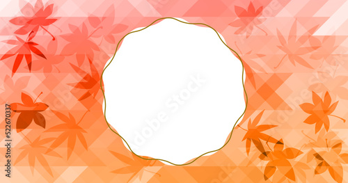 ice_pori_banner3秋らしいポリゴンデザインの和風素材背景イラスト