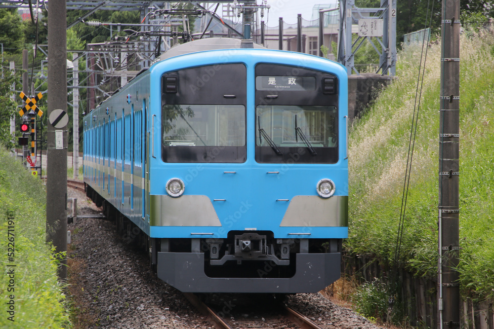 Obraz premium 西武鉄道101系 水色