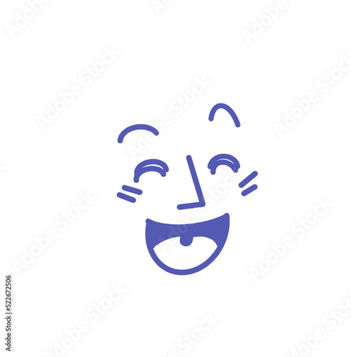 Face emotion expression happy smiling laughing cartoon illustration