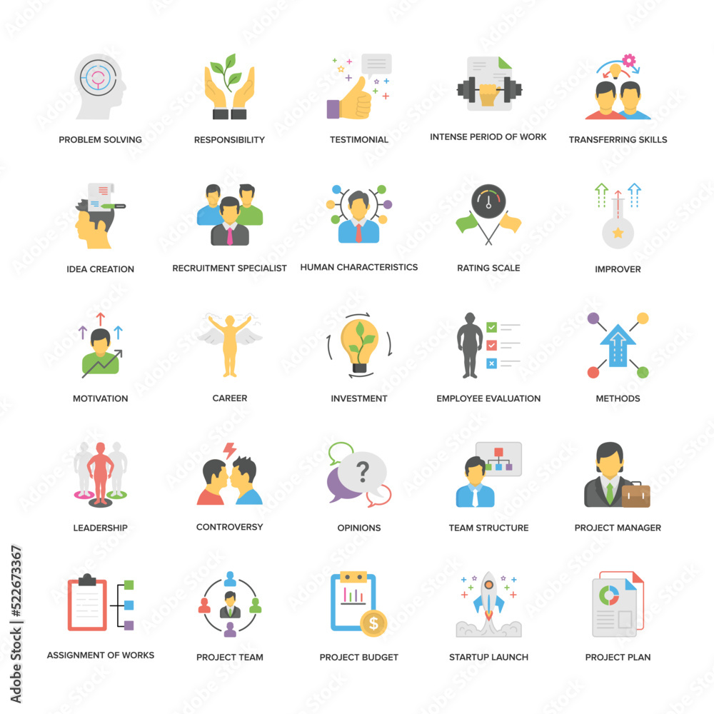 Project Management Vector Icons Set In Flat Design
Project Management Vector Icons Set In Flat Design