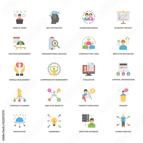 Project Management Flat Design Vector Icons Set 

