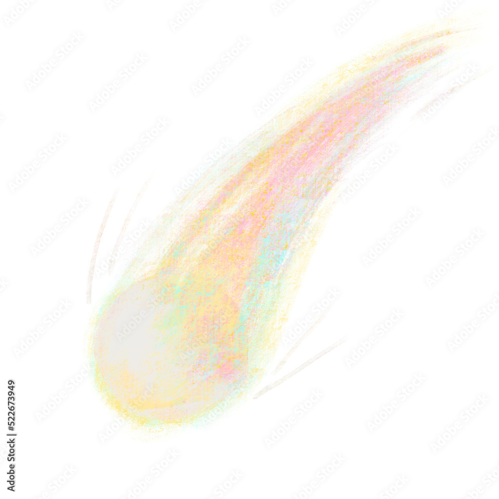 Obraz premium Comet shooting star meteor illustration sketch art