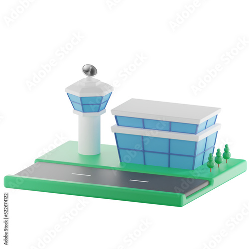 Wallpaper Mural airport 3d illustration Torontodigital.ca