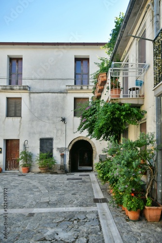 The small square of Castelvenere  a medieval village in the province of Avellino in Campania  Italy.