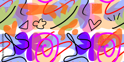 seamless patterns. Abstract design elements in set. Doodles and hand drawn.