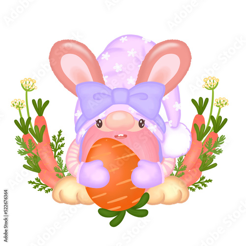 easter bunny with easter eggs.