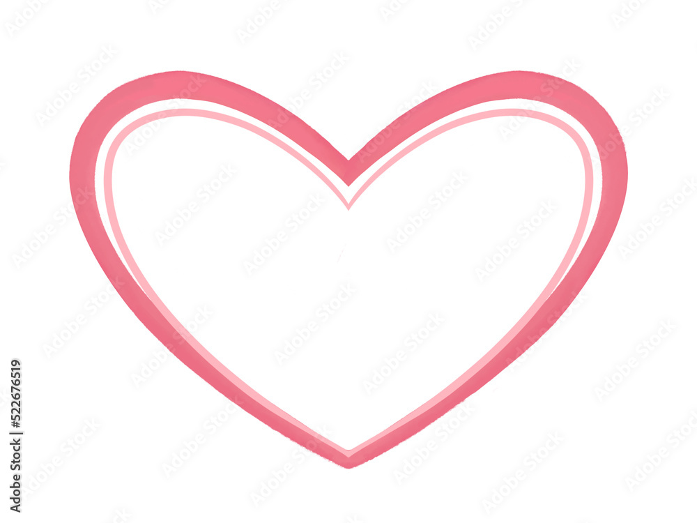 Red Heart, Red Heart Line Art,Watercolor Line Art Element. Red Heart, Red Heart Line Art,Watercolor Line Art Element.