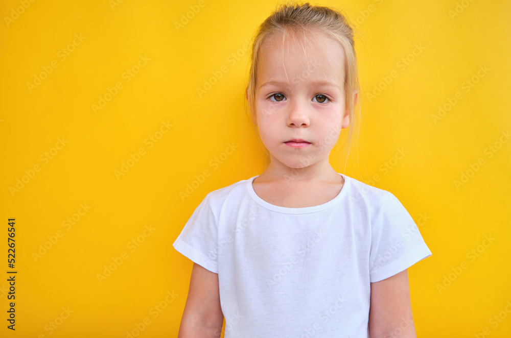 Portrait Little Girl child Bored Expression depressed confused Idleness doubt Portrait Little Girl child Bored Expression depressed confused Idleness doubt