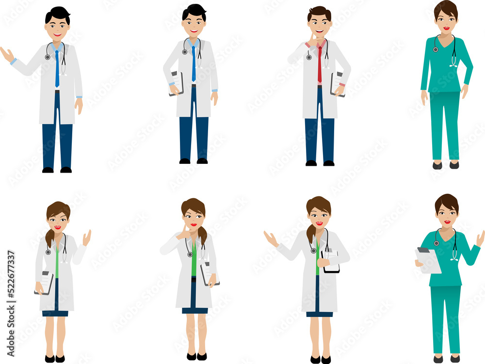 Doctor team collection man and woman. Medical and healthcare in hospital concept in PNG. Doctor team collection man and woman. Medical and healthcare in hospital concept in PNG.