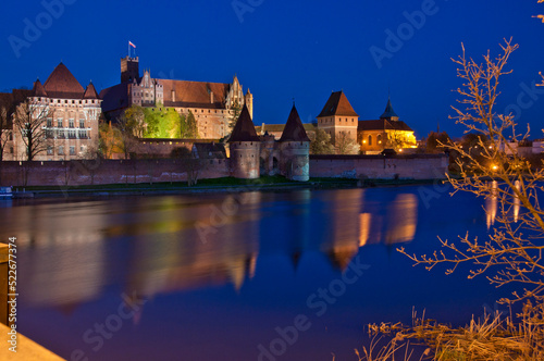 The Castle of the Teutonic Order located in the Polish town of Malbork, Pomeranian Voivodeship.