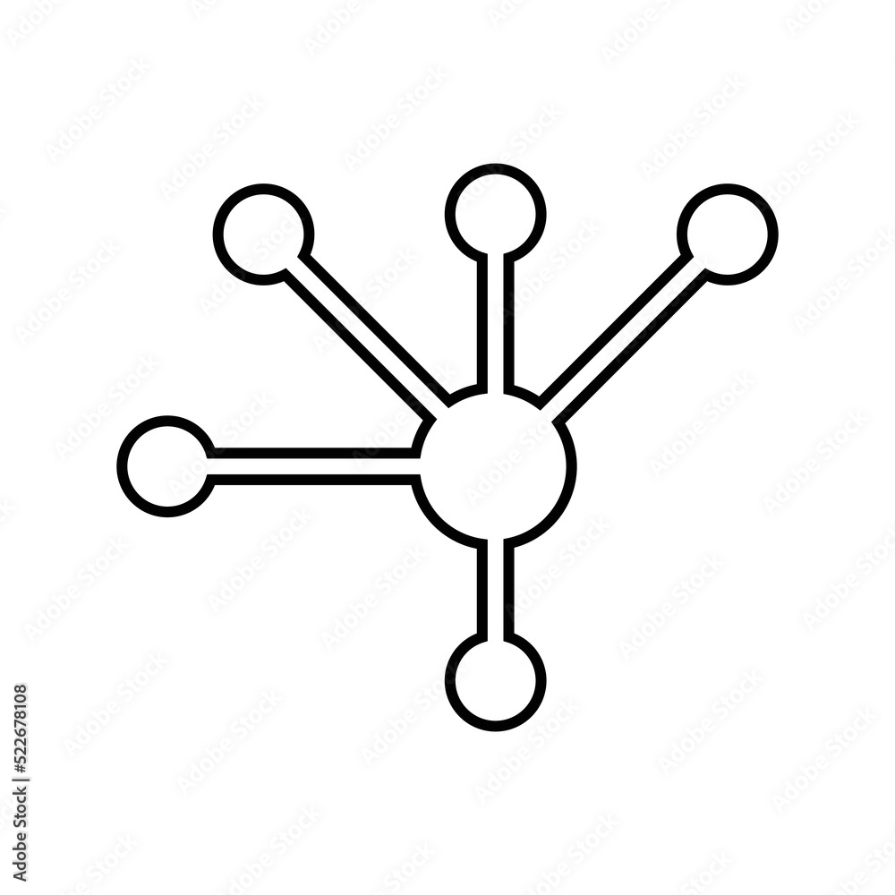 Atoms, bond, carbon, physics outline icon. Line art vector. Atoms, bond, carbon, physics outline icon. Line art vector.