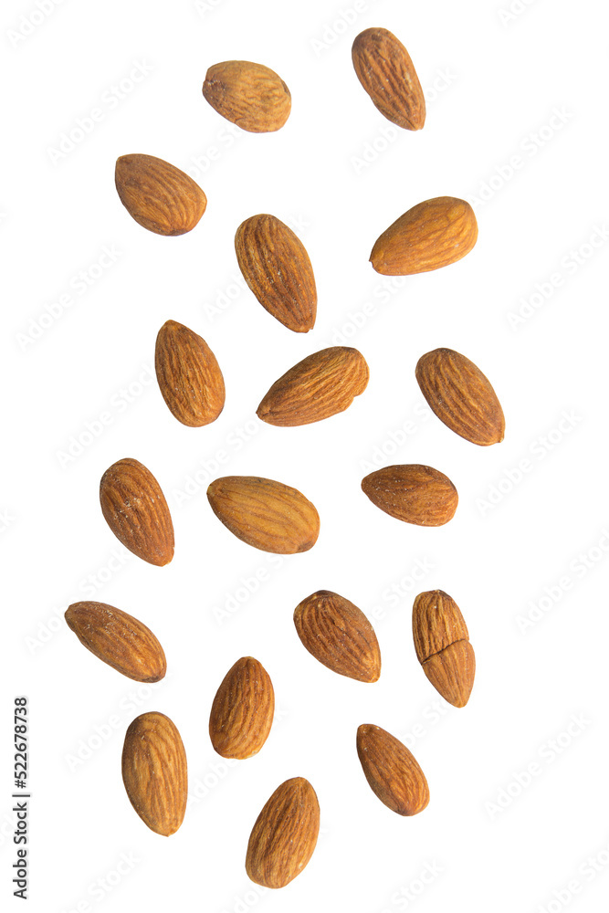 Falling almonds cutout, Png file. Falling almonds cutout, Png file.