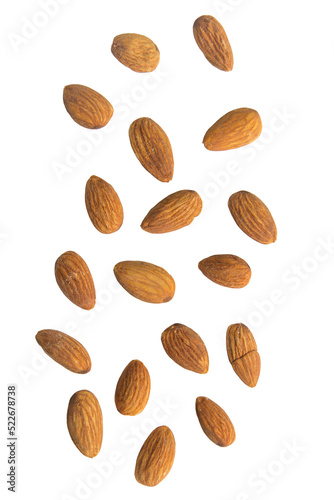Falling almonds cutout, Png file.