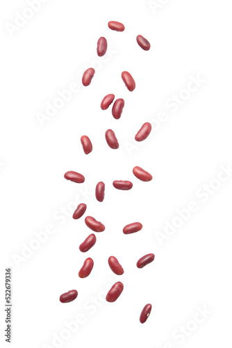 Falling red beans cutout, Png file.