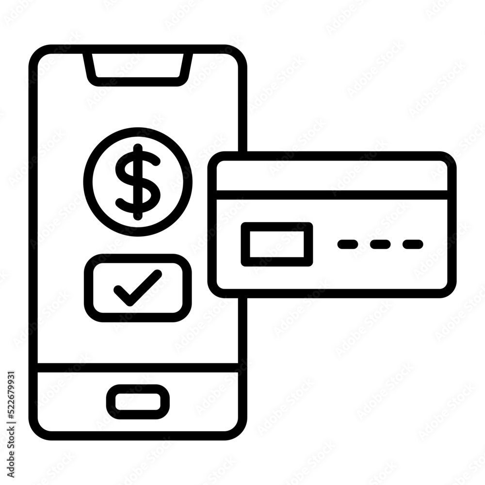 Smartphone Payment Line Icon Smartphone Payment Line Icon