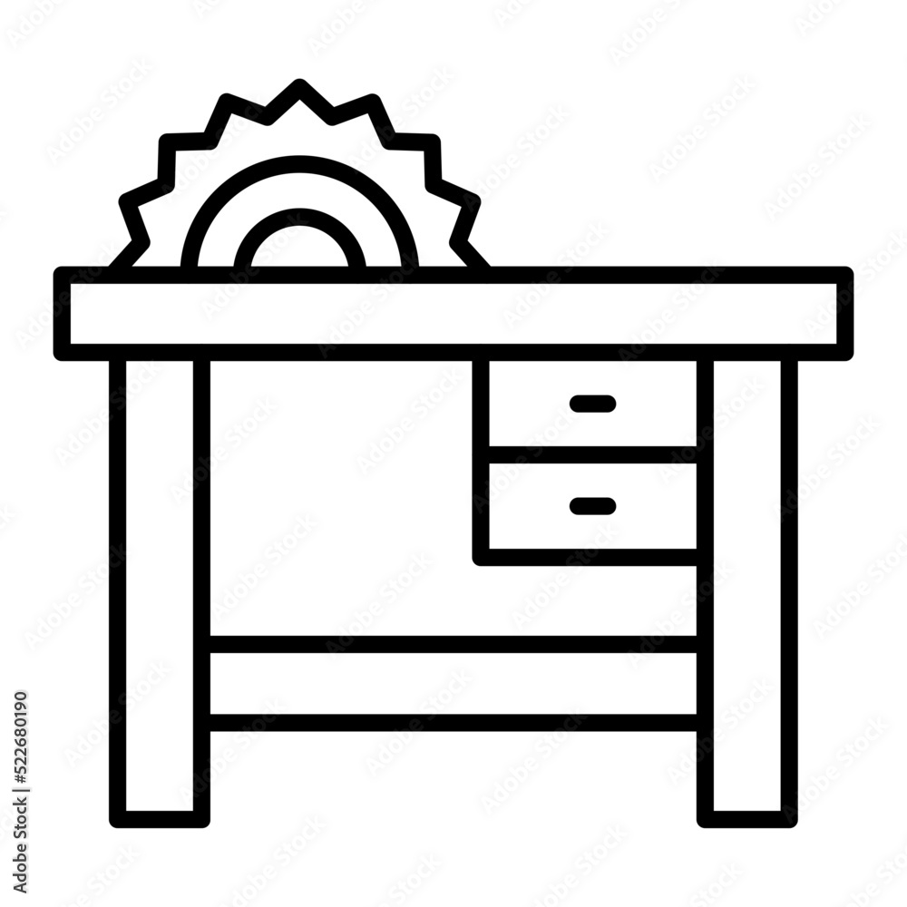 Table Saw Line Icon