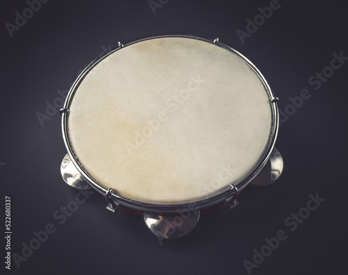Photo Brazilian tambourine isolated on black background