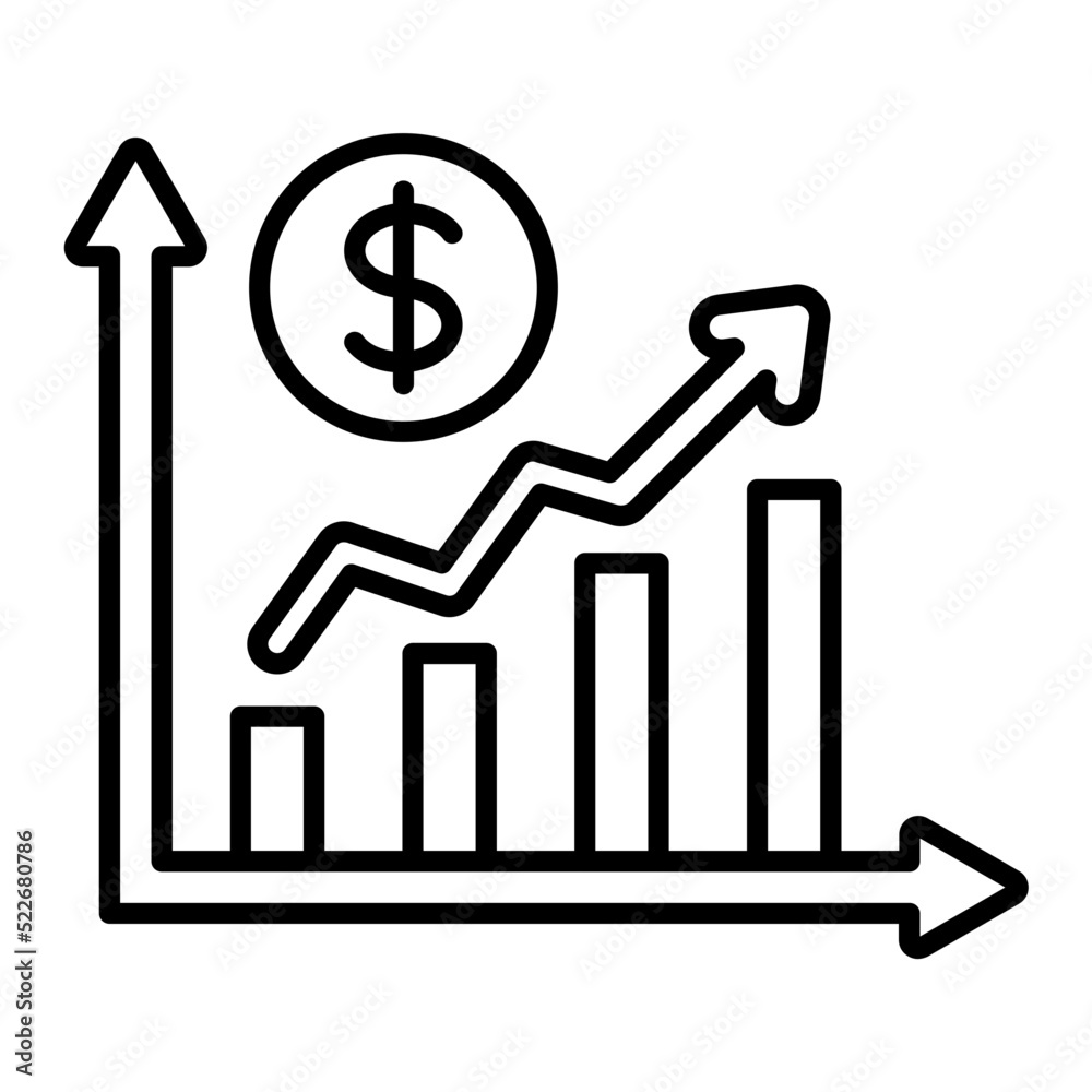 Profit Chart Line Icon Profit Chart Line Icon