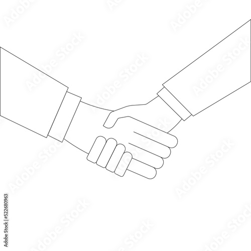 Business agreement handshake line style art icon for websites and apps . Vector illustration
