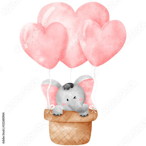 Cute elephant watercolor