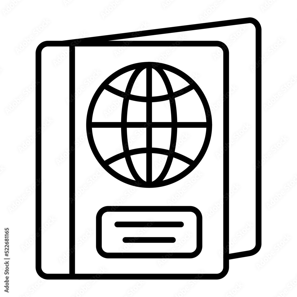 Passport Line Icon Passport Line Icon