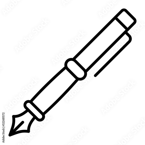 Fountain Pen Line Icon