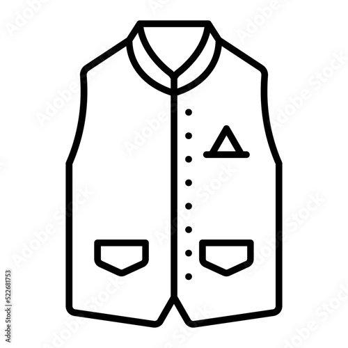 Waistcoat Line Icon