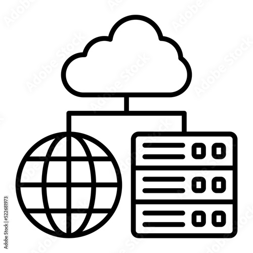 Hosting Line Icon