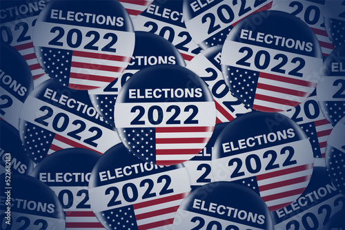Tableau sur toile US, USA, american election, voting sign. 2022 midterm election.