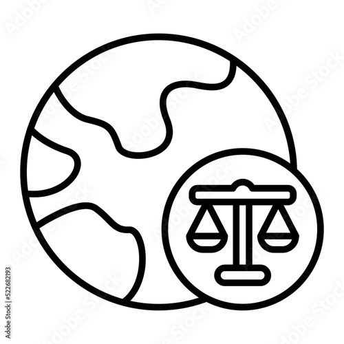 Global Laws Line Icon