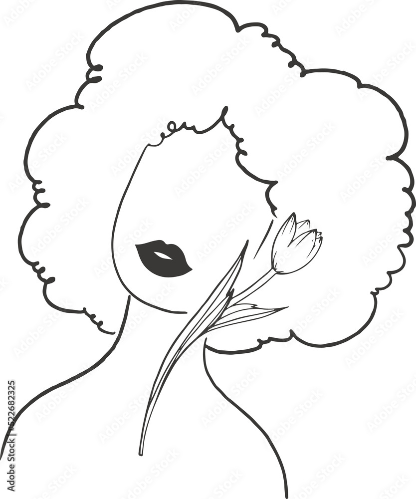 Surreal Faces Continuous line, drawing of set faces and hairstyles, fashion concept, woman's beauty, minimalist,  - obrazy, fototapety, plakaty 