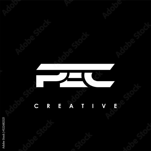 PEC Letter Initial Logo Design Template Vector Illustration