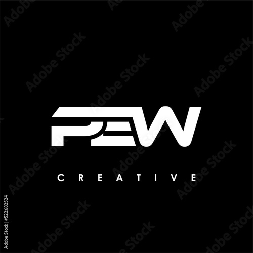 Εκτύπωση καμβά PEW Letter Initial Logo Design Template Vector Illustration