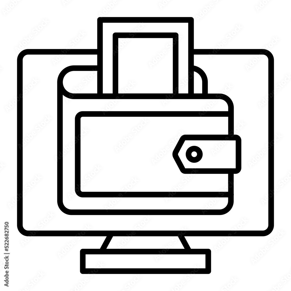 Digital Wallet Line Icon Digital Wallet Line Icon