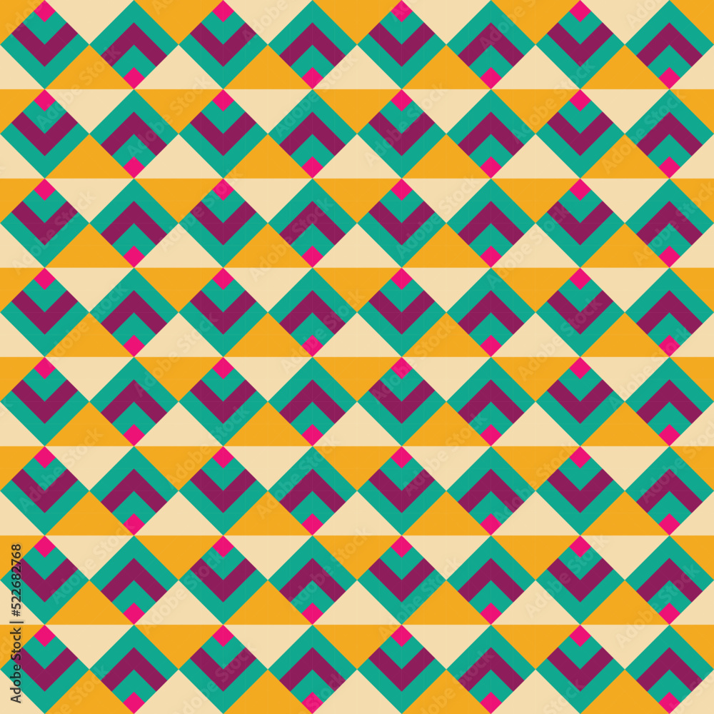 Retro geometric vector seamless pattern.