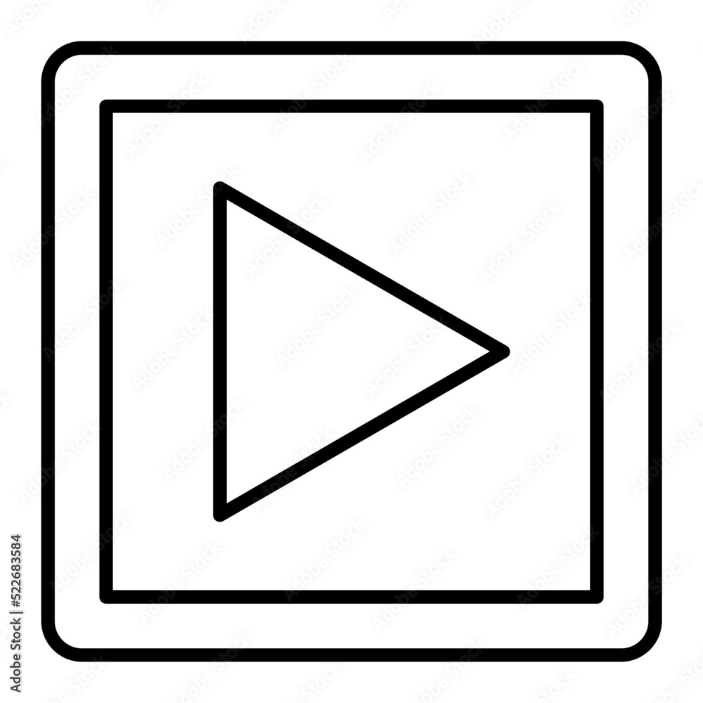 Play Button Line Icon Play Button Line Icon
