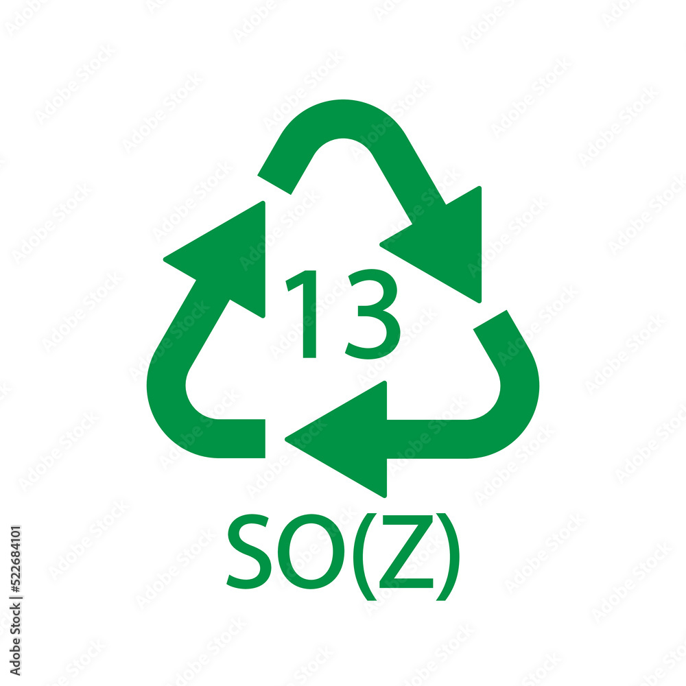 Battery recycling symbol 13 SO(Z). Vector illustration Battery recycling symbol 13 SO(Z). Vector illustration