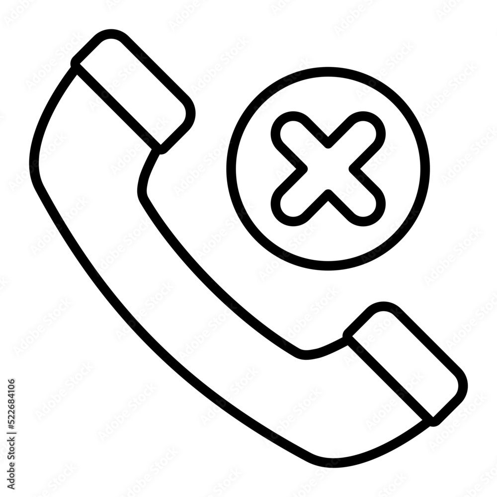 Obraz premium Rejected Call Line Icon